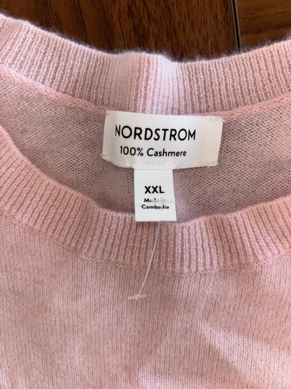 Nordstrom Light Pink 100% Cashmere Crewneck Long Sleeve Sweater Size XXL - Picture 7 of 12